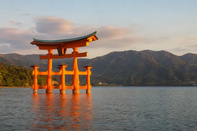 The sea-facing torii gate on Miyajima near Hiroshima